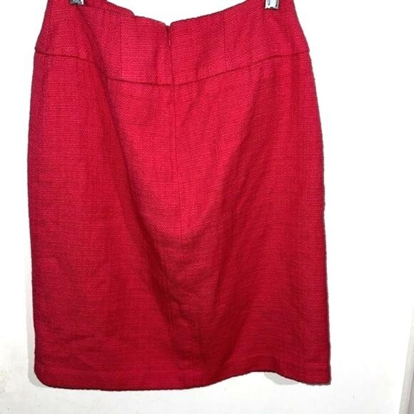 East 5th Pink Textured Knee-Length Skirt With Gold Zipper Accents Size 4 Cotton/ - Picture 6 of 7